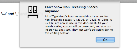 Sheet: Can't Show Non-Breaking Spaces Anymore