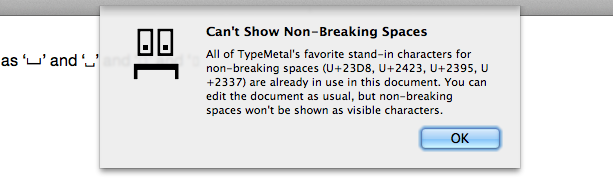 Sheet: Can't Show Non-Breaking Spaces