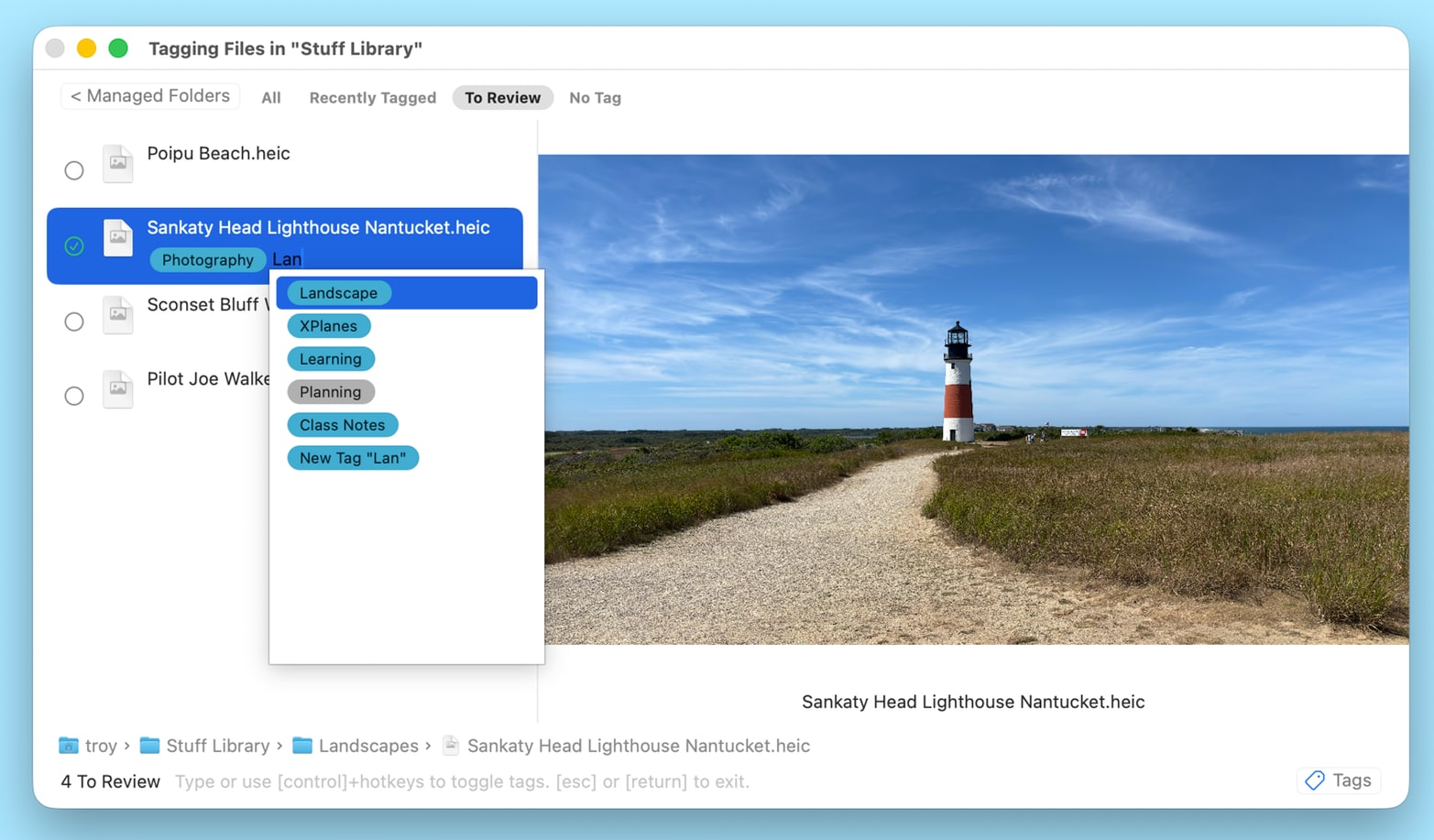 Tagging a File in Tagbboat's File Tagging View