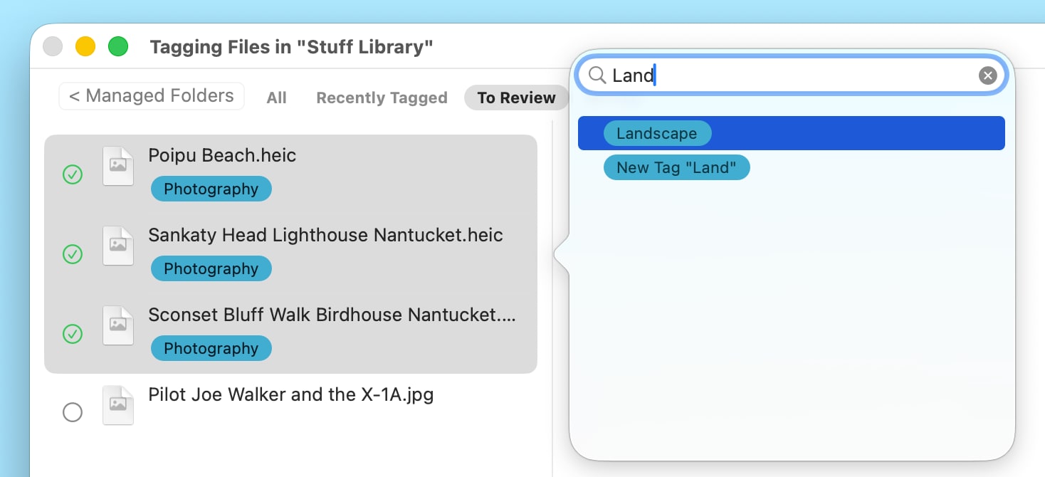 Tagging Multiple Selected Files at Once
